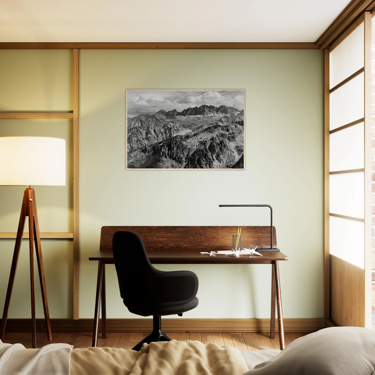 North Palisade from Windy Point Framed Poster | Ansel Adams Framed Prints Wall Art | Ansel Adams Store