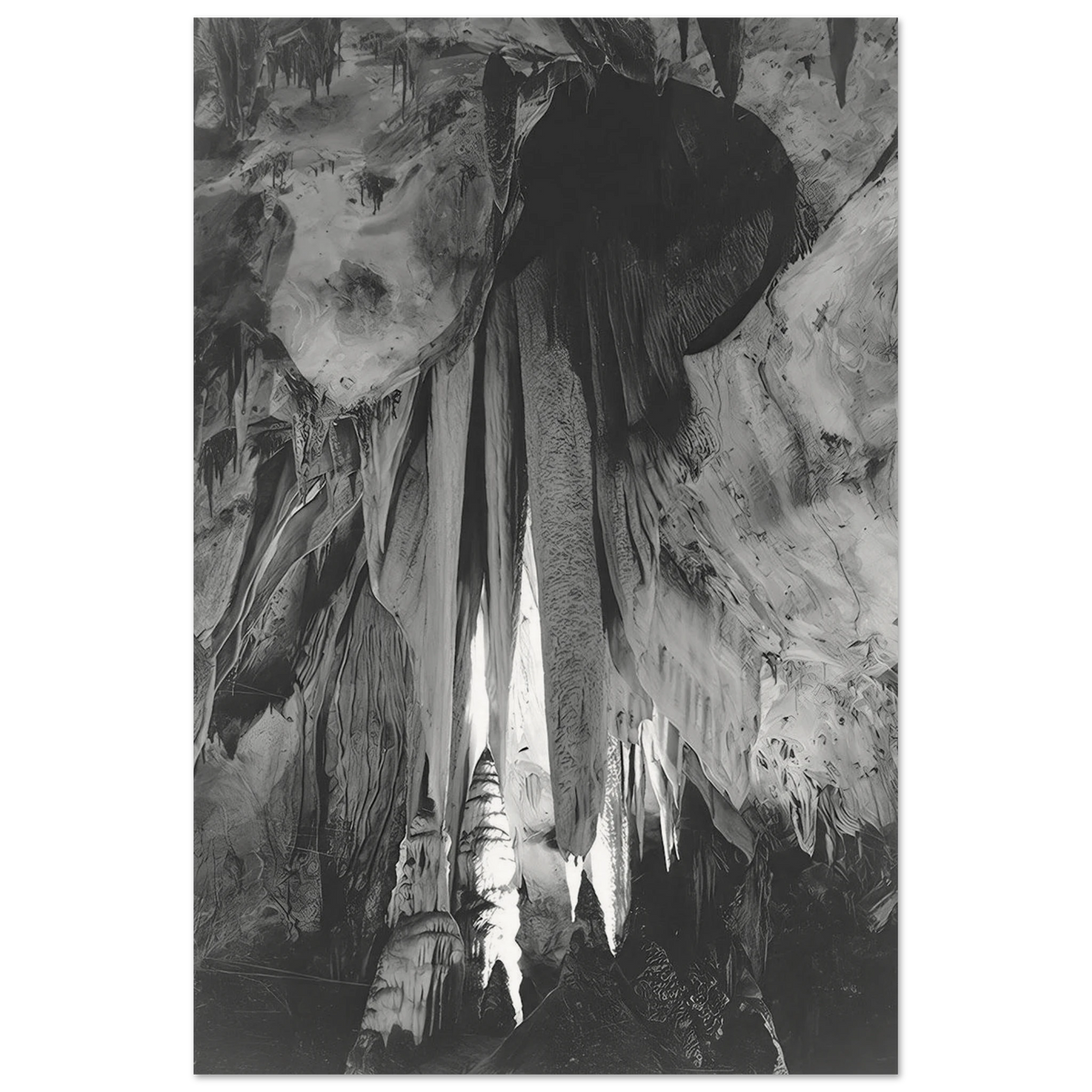 Onyx drapes in the Papoose Room, Carlsbad Caverns Poster | Ansel Adams Poster | Ansel Adams Store