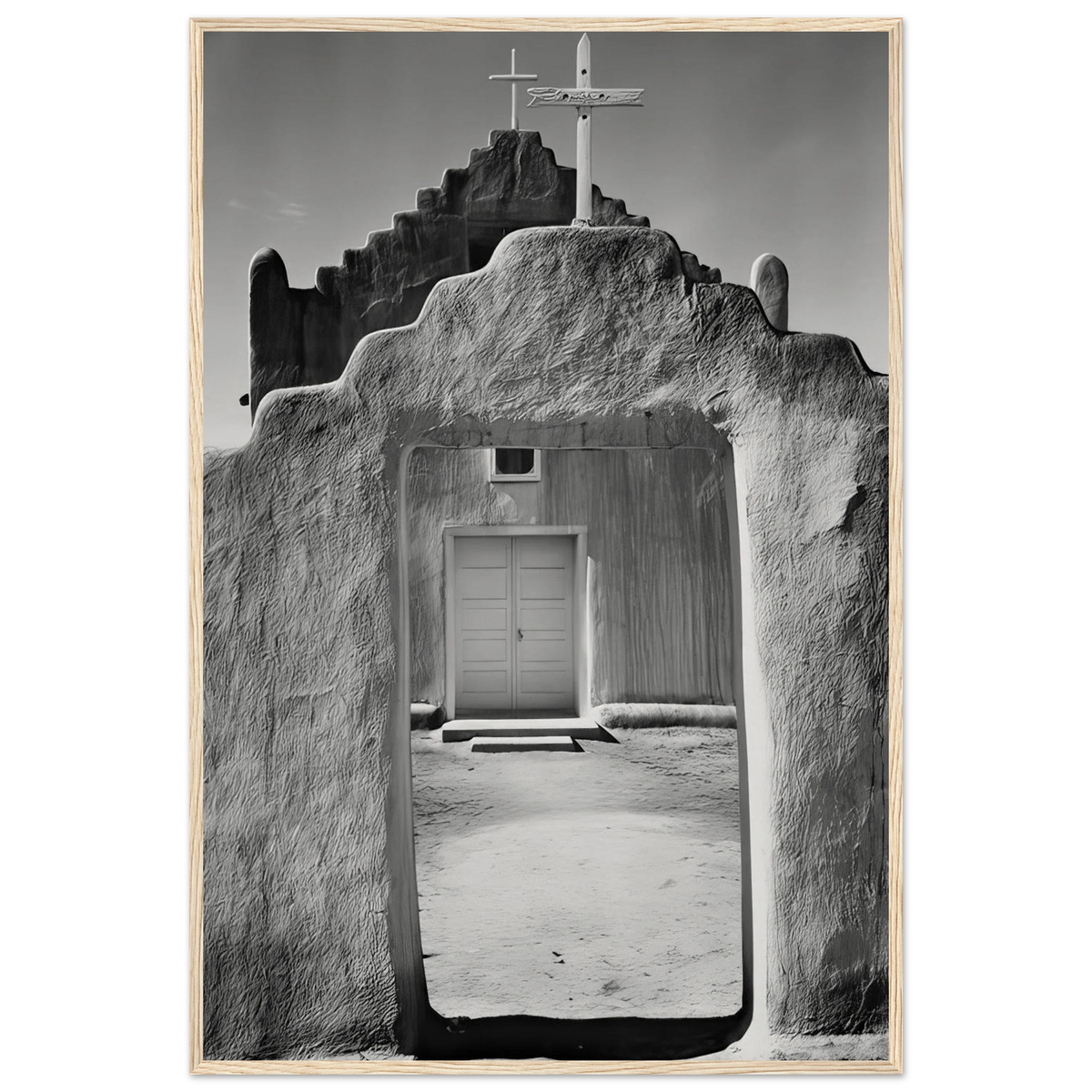 Church, Taos Pueblo Framed Poster | Ansel Adams Framed Prints Wall Art | Ansel Adams Store