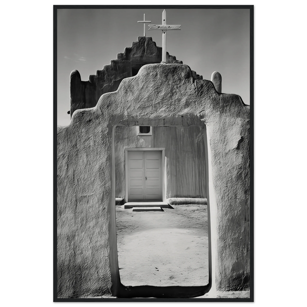 Church, Taos Pueblo Framed Poster | Ansel Adams Framed Prints Wall Art | Ansel Adams Store
