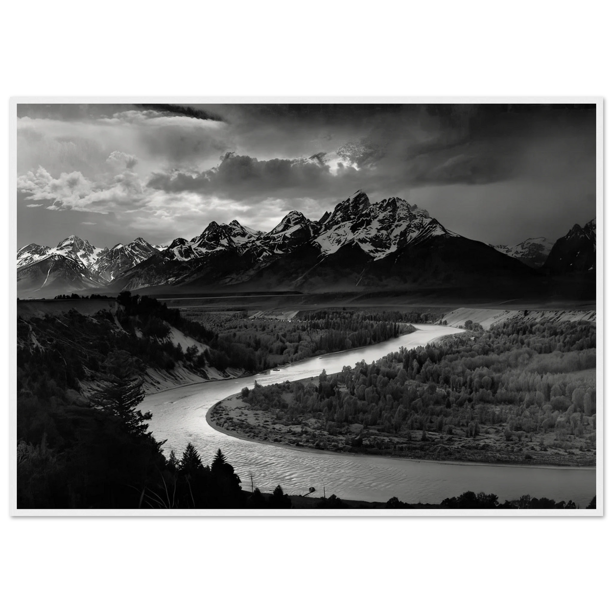 The Tetons and the Snake River Framed Poster | Ansel Adams Framed Prints Wall Art | Ansel Adams Store