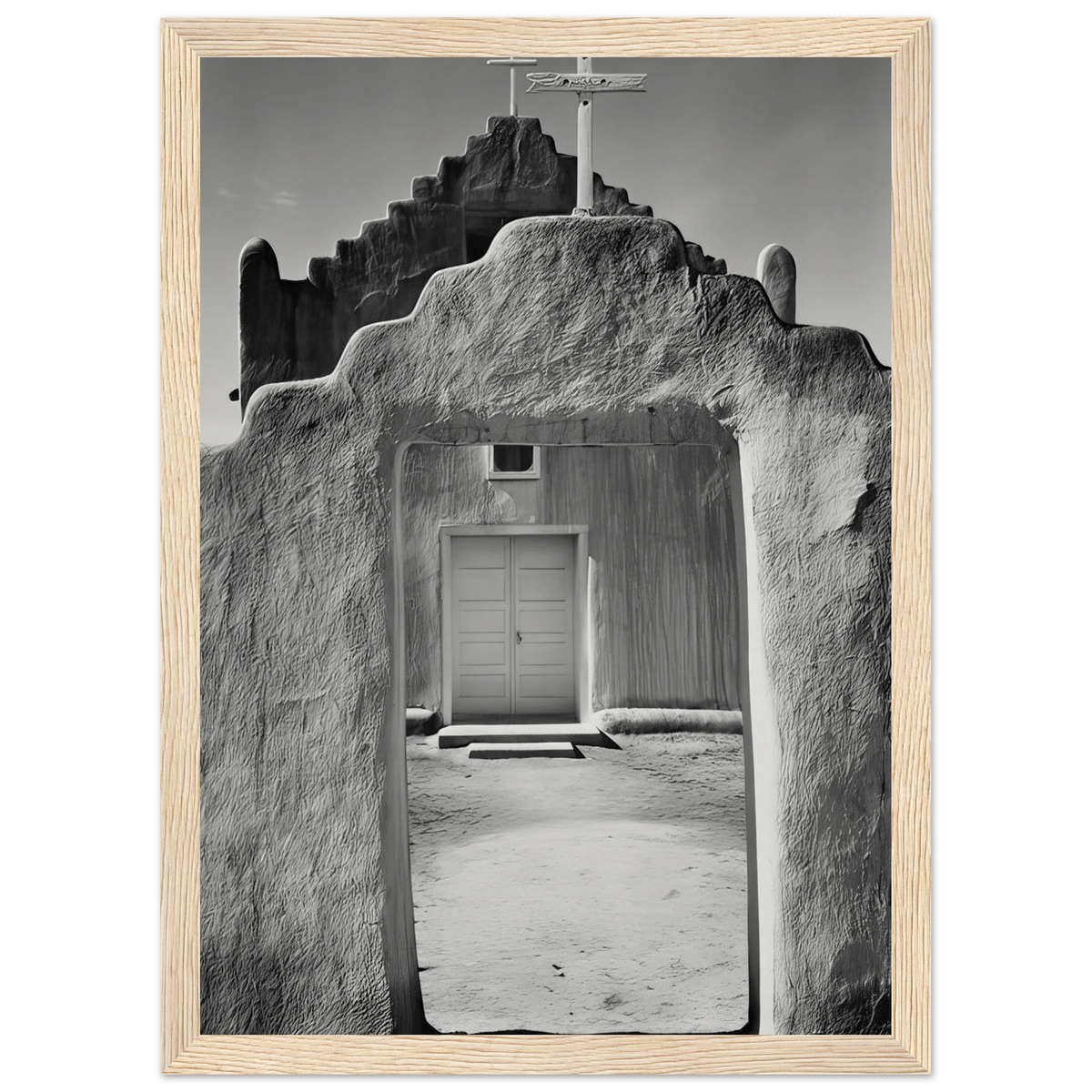 Church, Taos Pueblo Framed Poster | Ansel Adams Framed Prints Wall Art | Ansel Adams Store