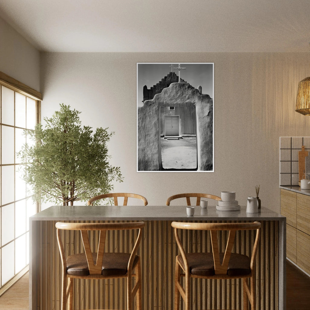 Church, Taos Pueblo Framed Poster | Ansel Adams Framed Prints Wall Art | Ansel Adams Store