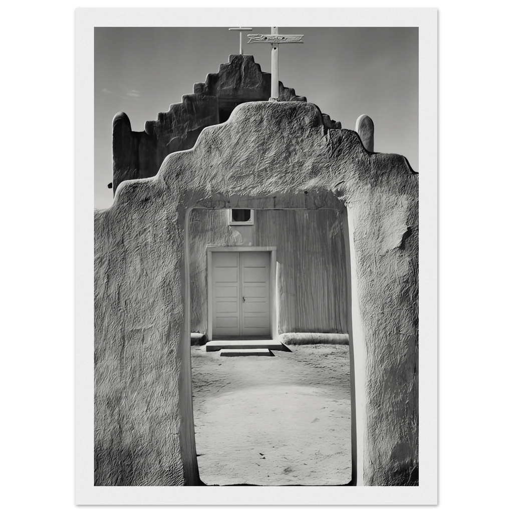 Church, Taos Pueblo Framed Poster | Ansel Adams Framed Prints Wall Art | Ansel Adams Store