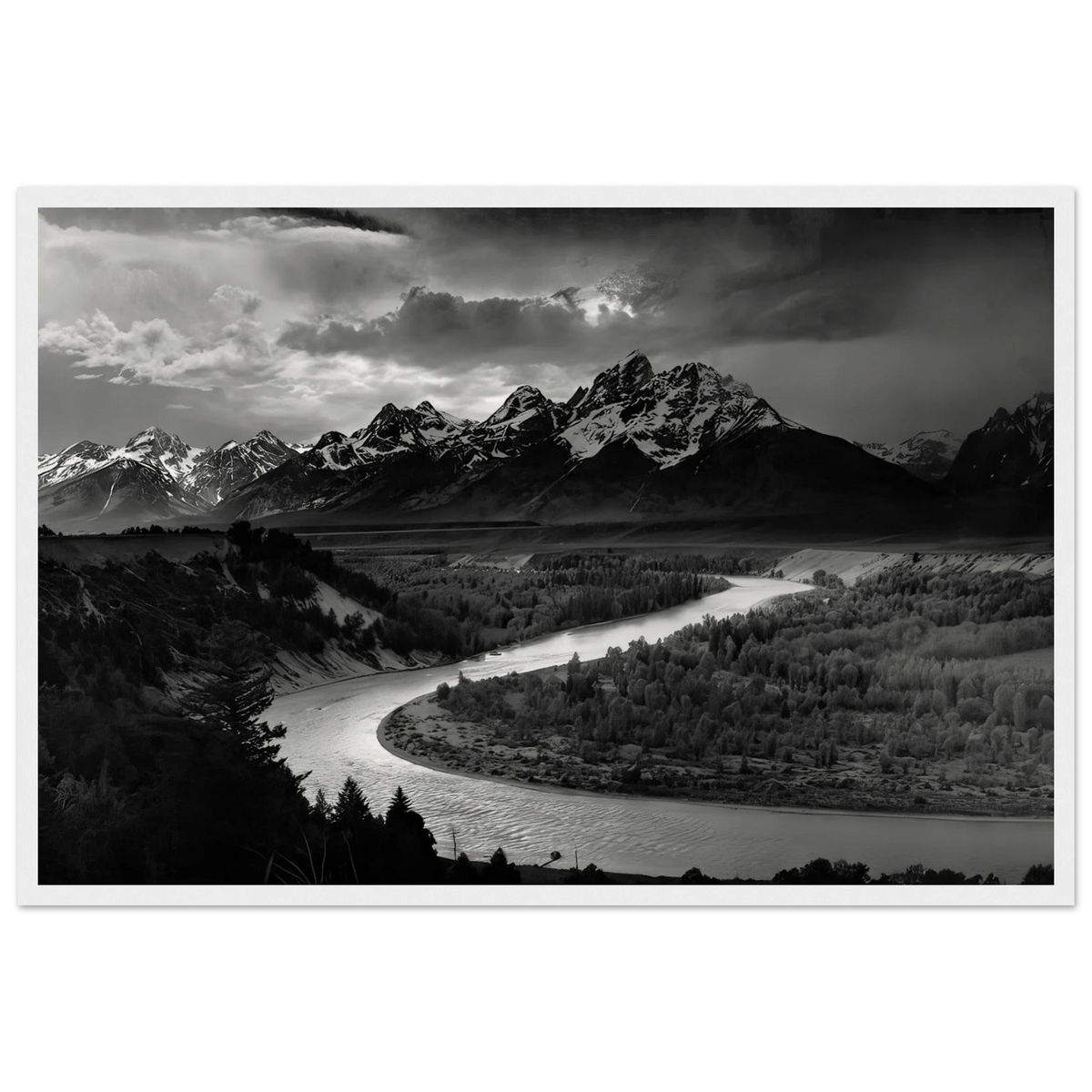 The Tetons and the Snake River Framed Poster | Ansel Adams Framed Prints Wall Art | Ansel Adams Store