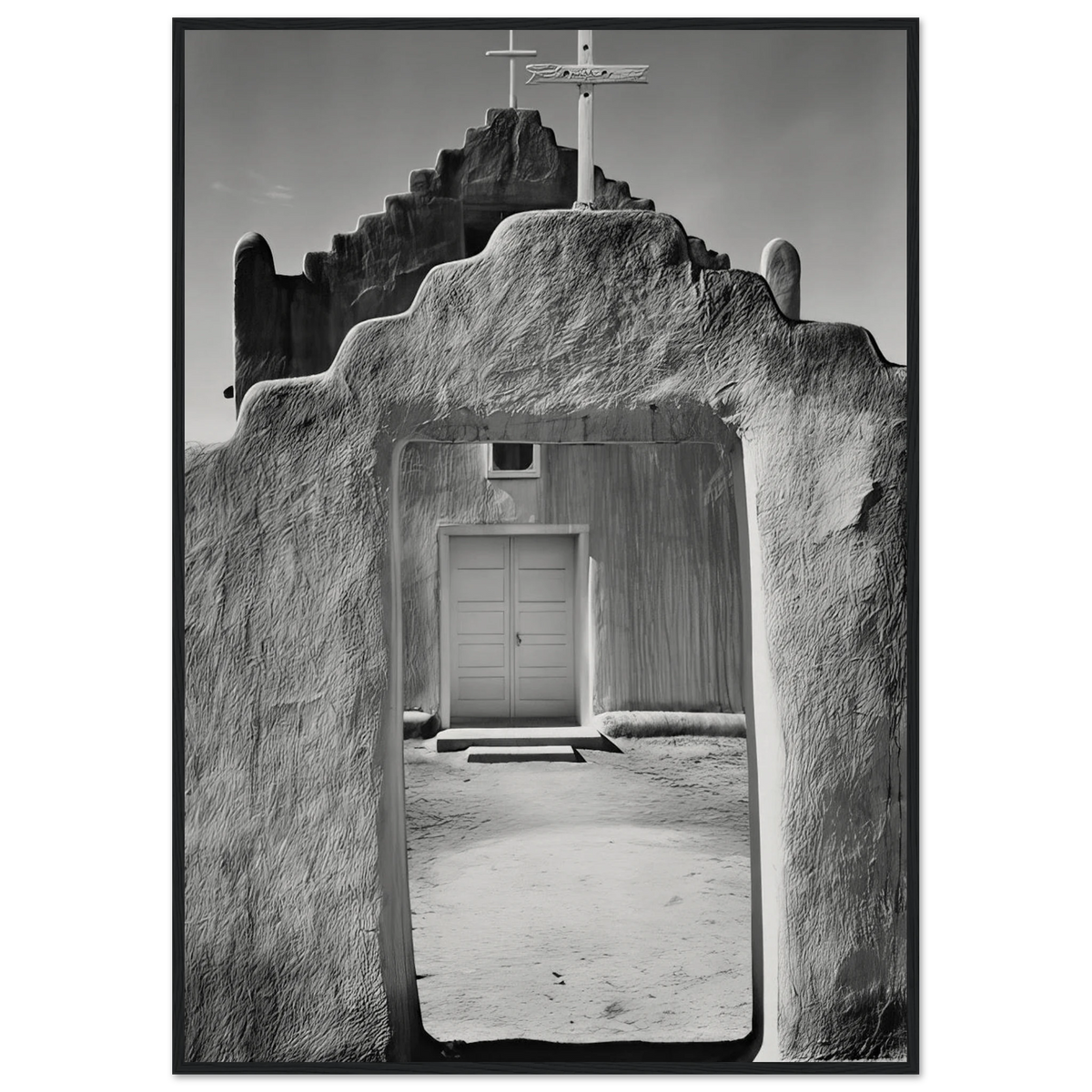 Church, Taos Pueblo Framed Poster | Ansel Adams Framed Prints Wall Art | Ansel Adams Store