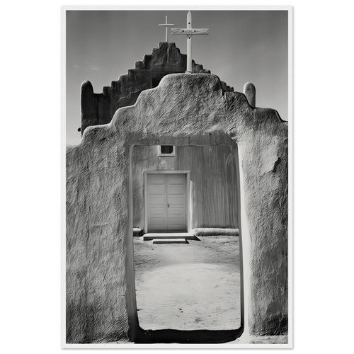 Church, Taos Pueblo Framed Poster | Ansel Adams Framed Prints Wall Art | Ansel Adams Store