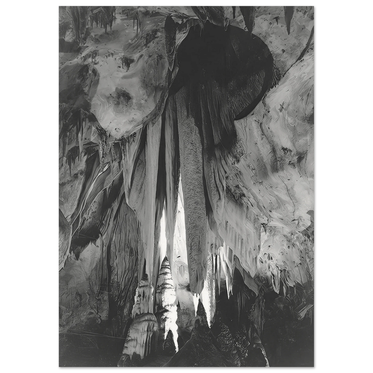 Onyx drapes in the Papoose Room, Carlsbad Caverns Poster | Ansel Adams Poster | Ansel Adams Store