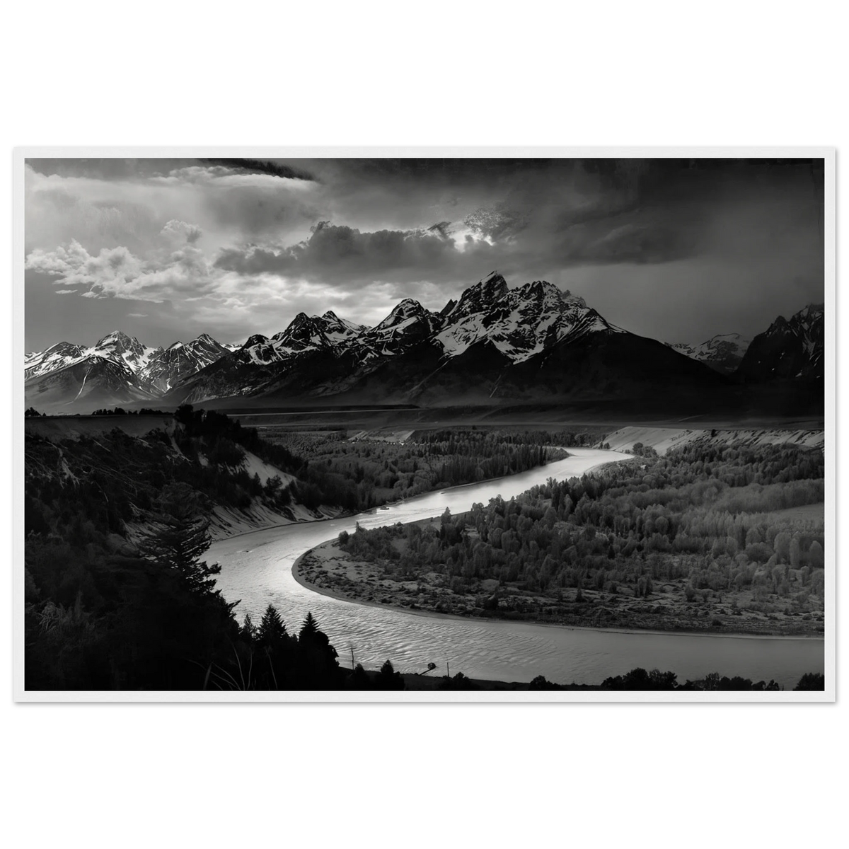 The Tetons and the Snake River Framed Poster | Ansel Adams Framed Prints Wall Art | Ansel Adams Store