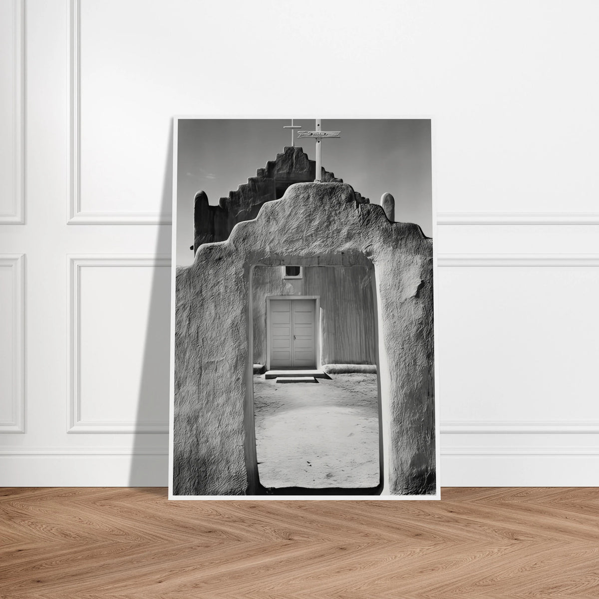 Church, Taos Pueblo Framed Poster | Ansel Adams Framed Prints Wall Art | Ansel Adams Store