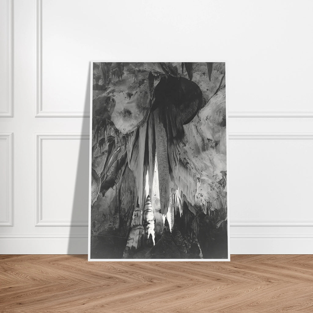 Onyx drapes in the Papoose Room, Carlsbad Caverns Framed Poster | Ansel Adams Framed Prints Wall Art | Ansel Adams Store