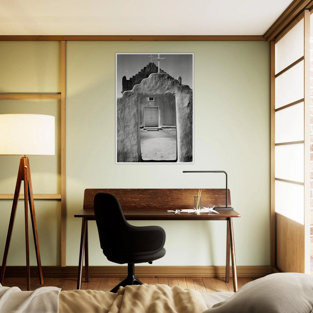 Church, Taos Pueblo Framed Poster | Ansel Adams Framed Prints Wall Art | Ansel Adams Store