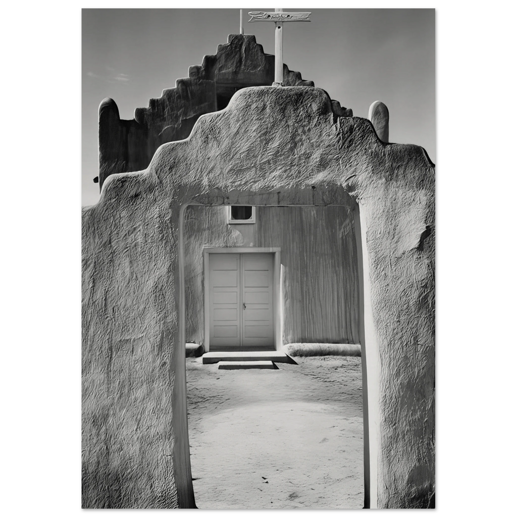 Church, Taos Pueblo Poster | Ansel Adams Poster | Ansel Adams Store