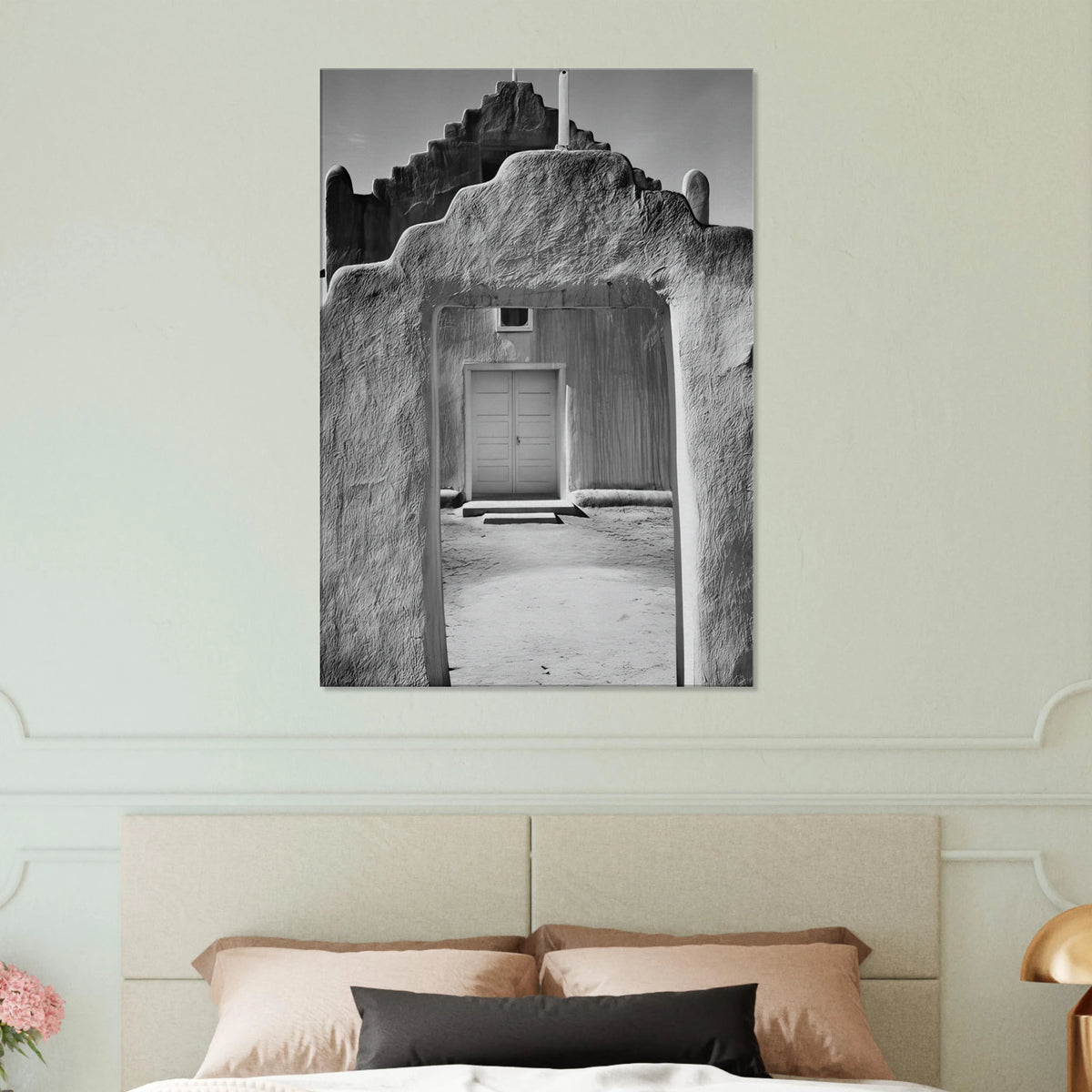 Church, Taos Pueblo Canvas | Ansel Adams Canvas | Ansel Adams Store