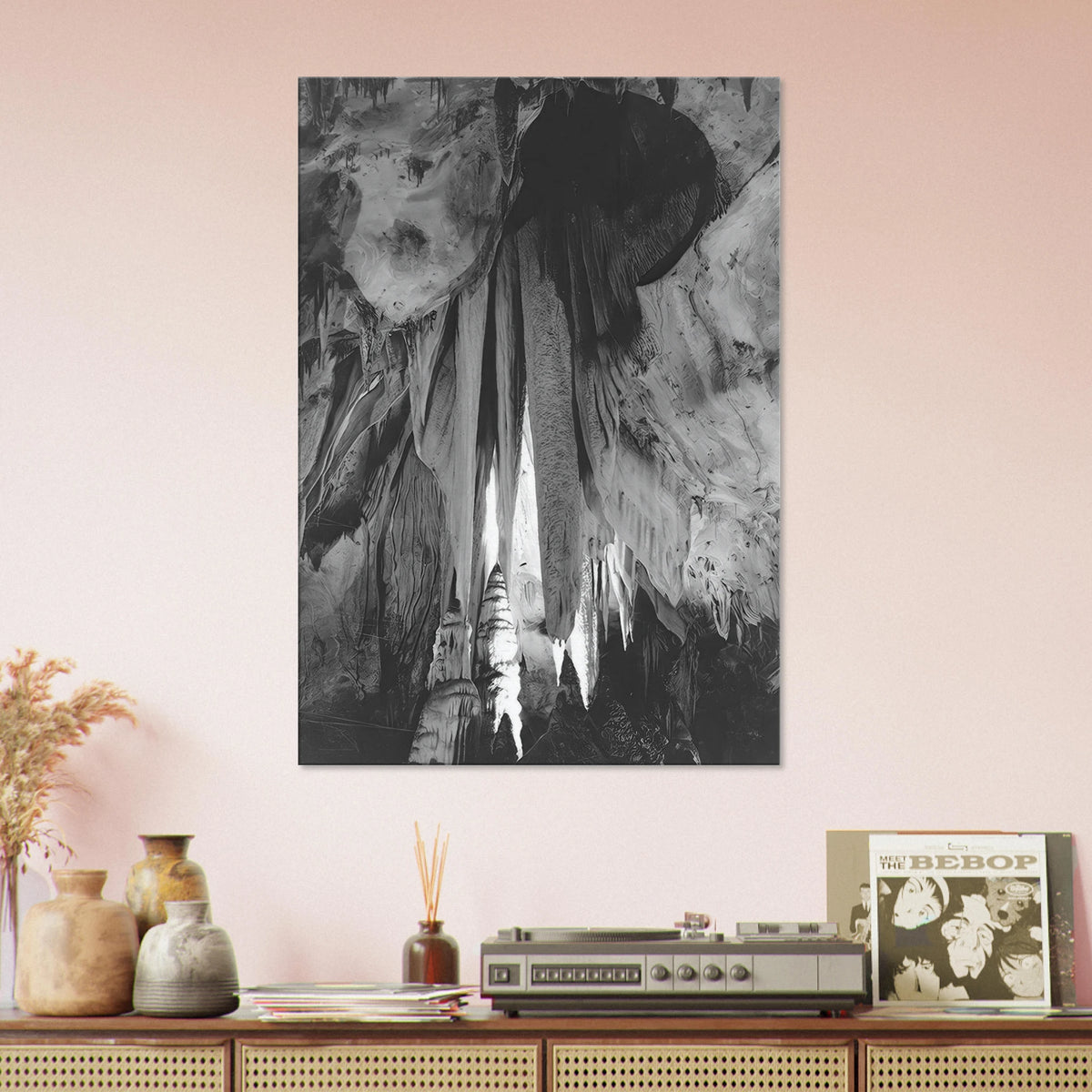 Onyx drapes in the Papoose Room, Carlsbad Caverns Canvas | Ansel Adams Canvas | Ansel Adams Store