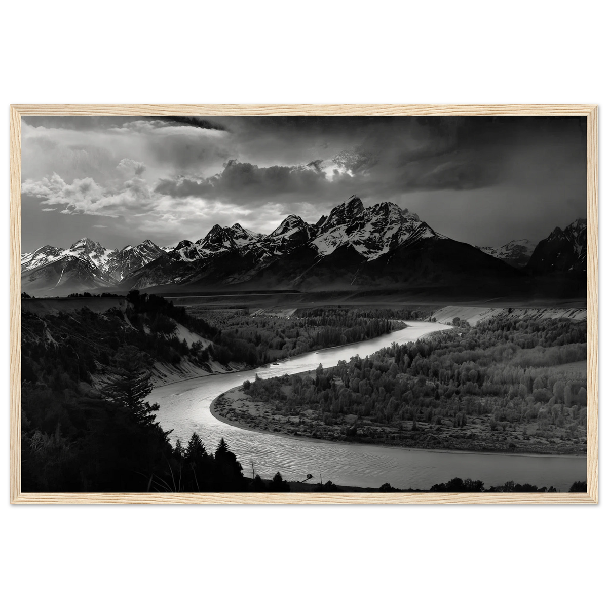 The Tetons and the Snake River Framed Poster | Ansel Adams Framed Prints Wall Art | Ansel Adams Store