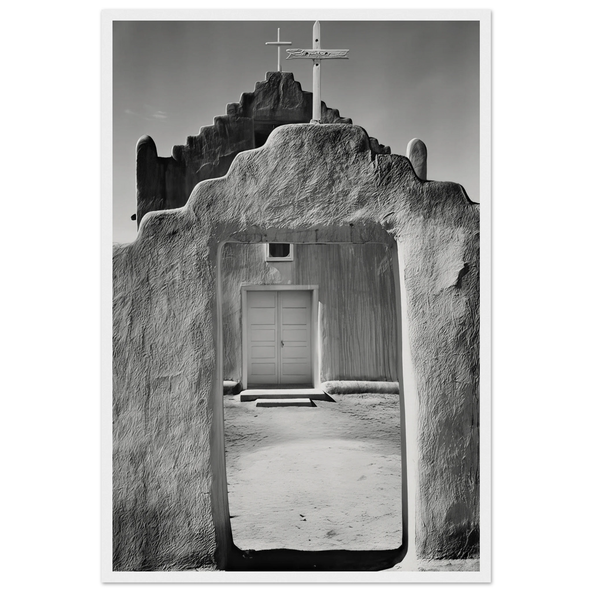 Church, Taos Pueblo Framed Poster | Ansel Adams Framed Prints Wall Art | Ansel Adams Store