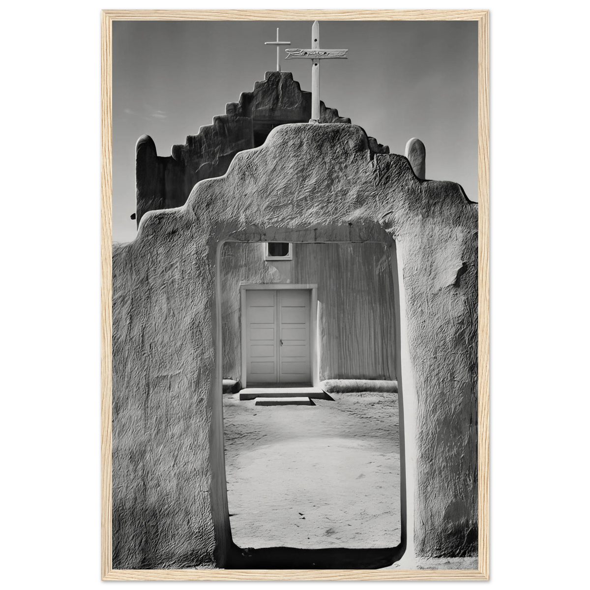 Church, Taos Pueblo Framed Poster | Ansel Adams Framed Prints Wall Art | Ansel Adams Store