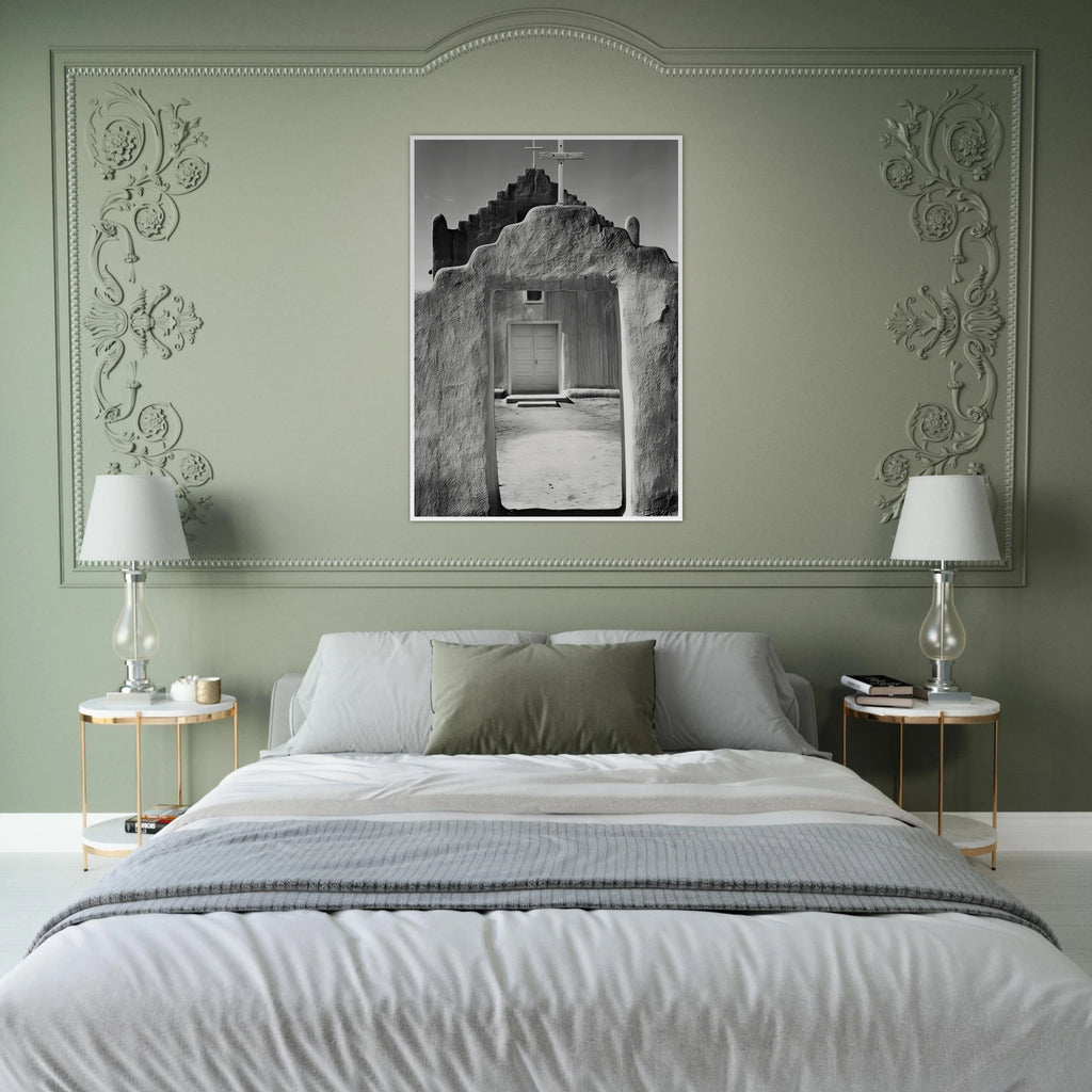 Church, Taos Pueblo Framed Poster | Ansel Adams Framed Prints Wall Art | Ansel Adams Store