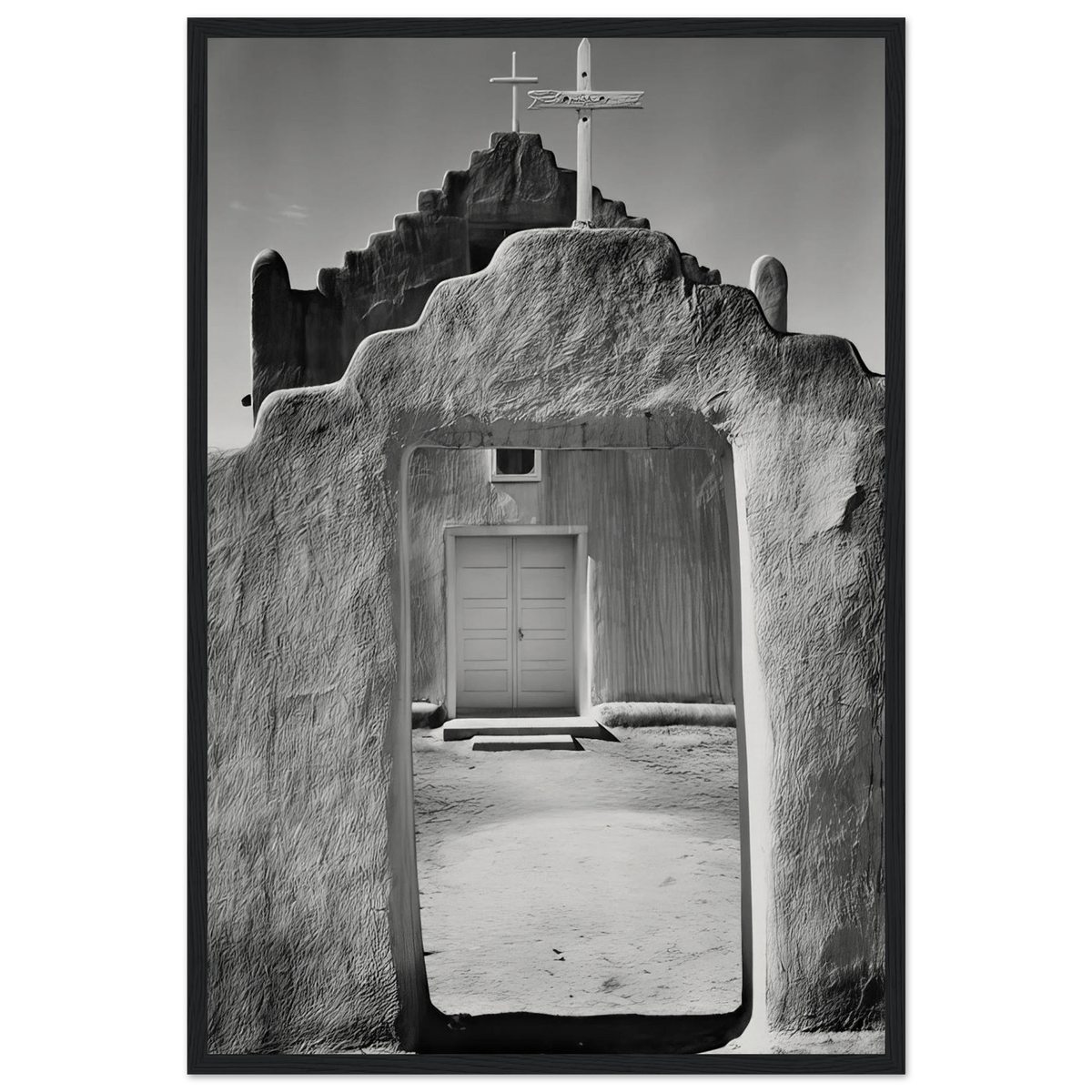 Church, Taos Pueblo Framed Poster | Ansel Adams Framed Prints Wall Art | Ansel Adams Store